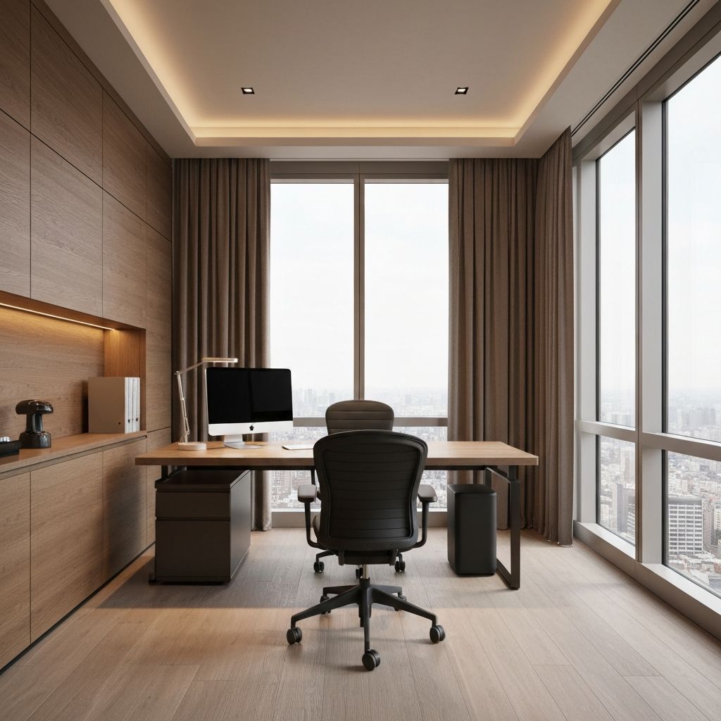 Private executive office with city views